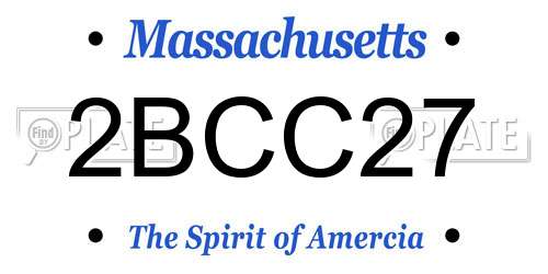 2BCC27 Massachusetts License Plate