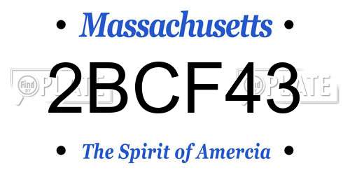2BCF43 Massachusetts License Plate