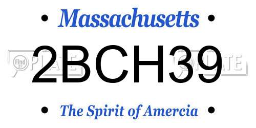 2BCH39 Massachusetts License Plate
