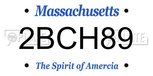 2BCH89 Massachusetts License Plate