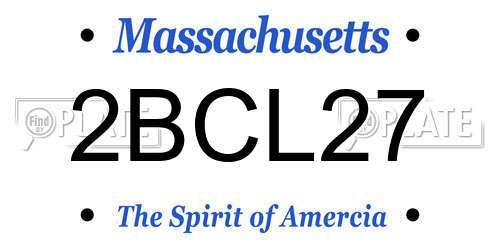 2BCL27 Massachusetts License Plate