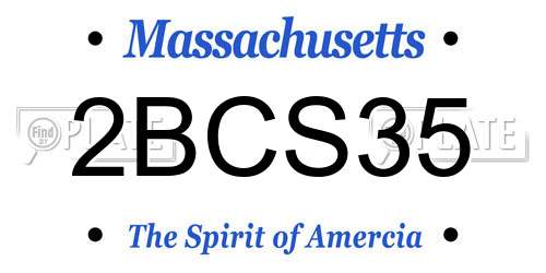 2BCS35 Massachusetts License Plate
