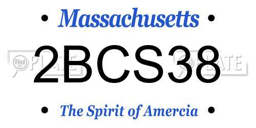 2BCS38 Massachusetts License Plate