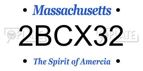 2BCX32 Massachusetts License Plate