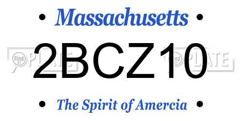 2BCZ10 Massachusetts License Plate