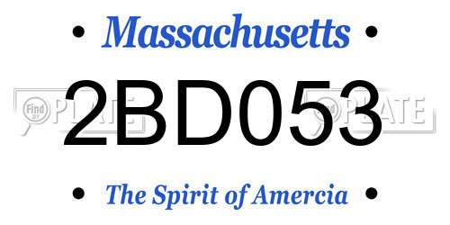 2BD053 Massachusetts License Plate