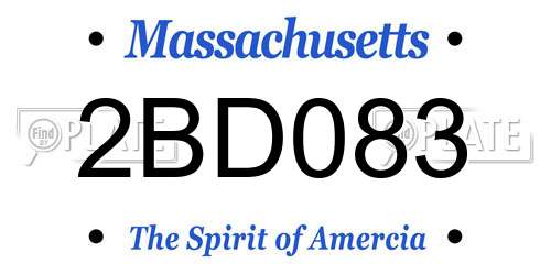 2BD083 Massachusetts License Plate