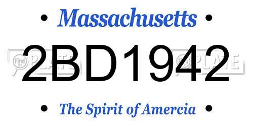 2BD1942 Massachusetts License Plate