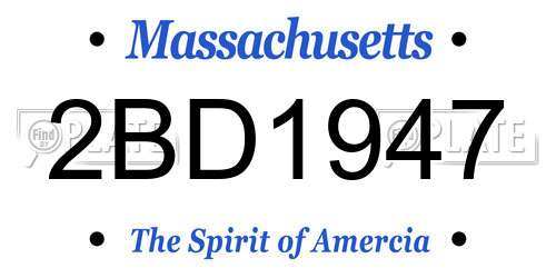 2BD1947 Massachusetts License Plate
