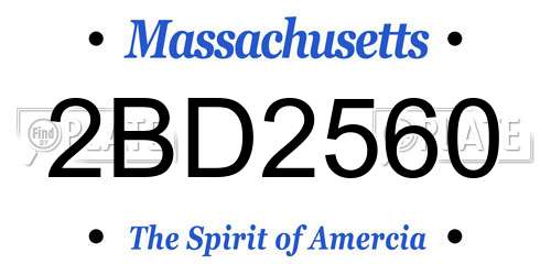 2BD2560 Massachusetts License Plate