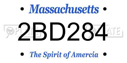 2BD284 Massachusetts License Plate