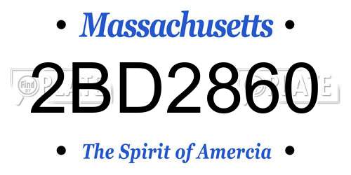 2BD2860 Massachusetts License Plate