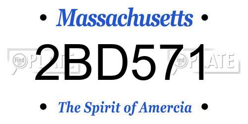 2BD571 Massachusetts License Plate