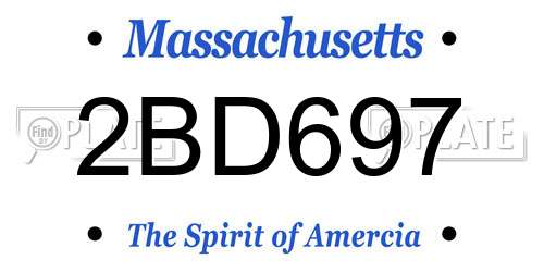 2BD697 Massachusetts License Plate