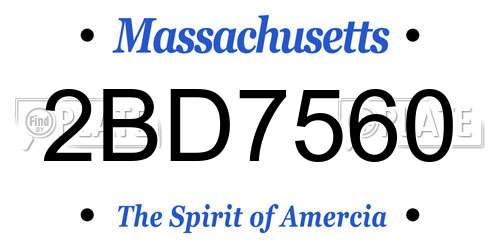 2BD7560 Massachusetts License Plate