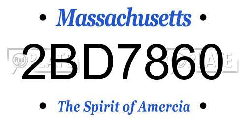 2BD7860 Massachusetts License Plate