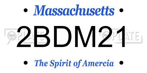 2BDM21 Massachusetts License Plate