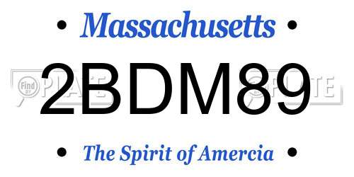 2BDM89 Massachusetts License Plate