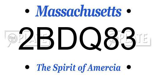 2BDQ83 Massachusetts License Plate