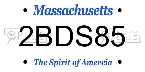 2BDS85 Massachusetts License Plate
