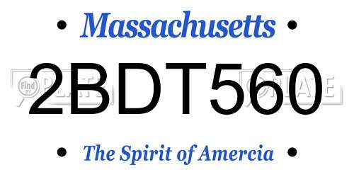 2BDT560 Massachusetts License Plate