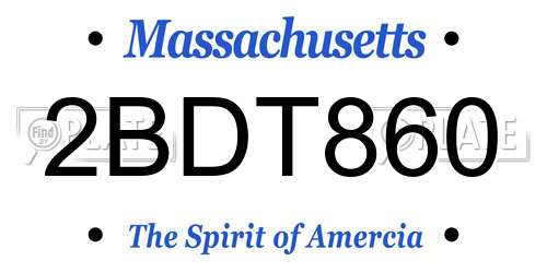 2BDT860 Massachusetts License Plate