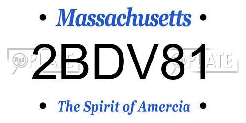 2BDV81 Massachusetts License Plate