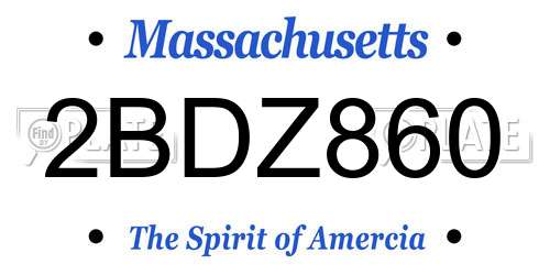 2BDZ860 Massachusetts License Plate