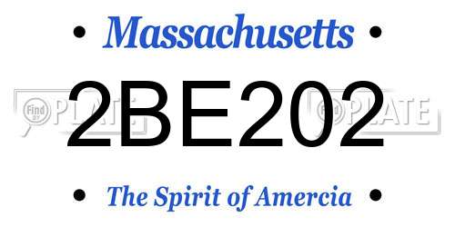 2BE202 Massachusetts License Plate