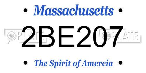 2BE207 Massachusetts License Plate