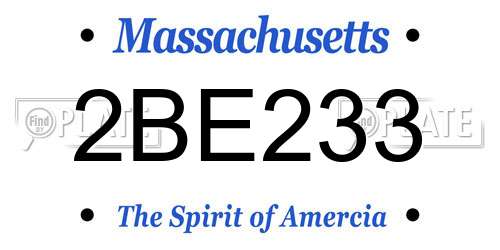 2BE233 Massachusetts License Plate