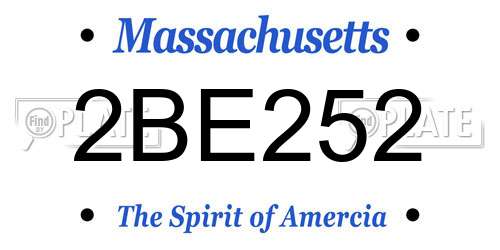 2BE252 Massachusetts License Plate