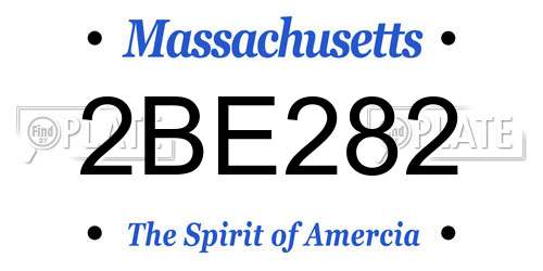 2BE282 Massachusetts License Plate