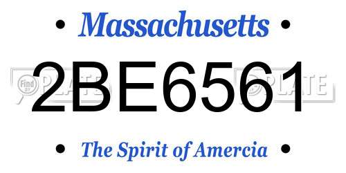 2BE6561 Massachusetts License Plate