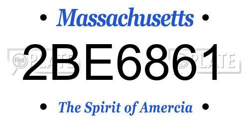 2BE6861 Massachusetts License Plate