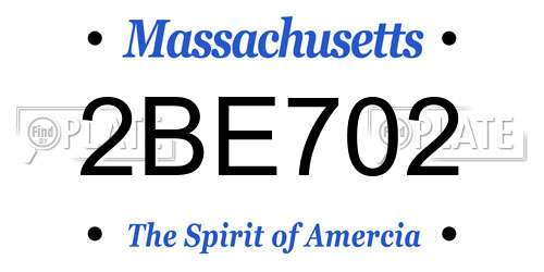 2BE702 Massachusetts License Plate
