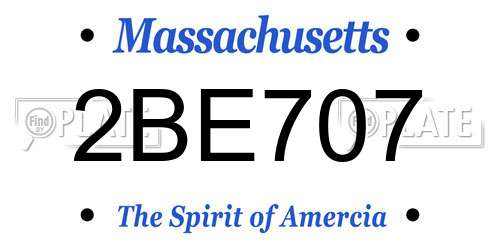 2BE707 Massachusetts License Plate