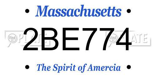 2BE774 Massachusetts License Plate