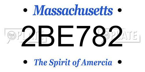 2BE782 Massachusetts License Plate