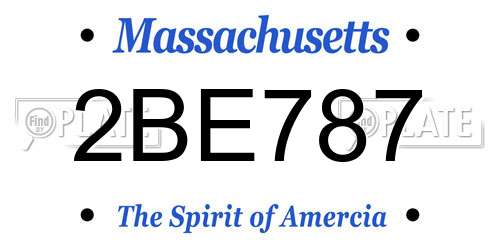 2BE787 Massachusetts License Plate