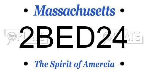 2BED24 Massachusetts License Plate