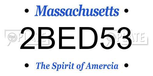 2BED53 Massachusetts License Plate