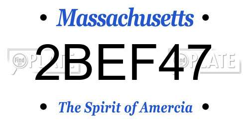2BEF47 Massachusetts License Plate