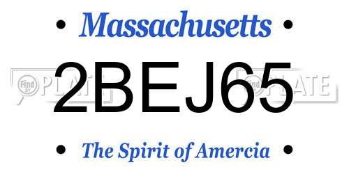 2BEJ65 Massachusetts License Plate