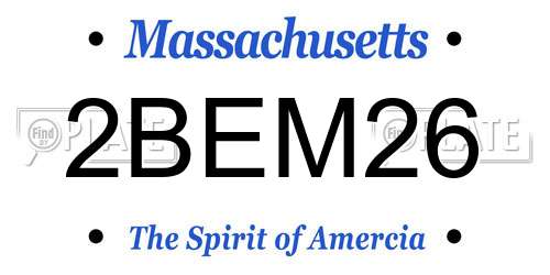 2BEM26 Massachusetts License Plate
