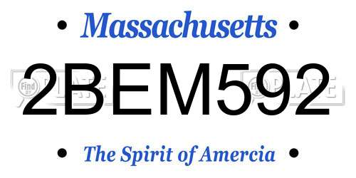 2BEM592 Massachusetts License Plate