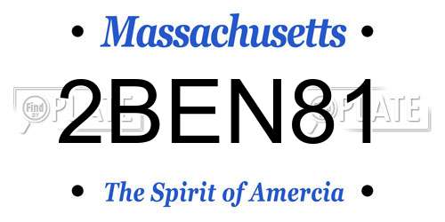 2BEN81 Massachusetts License Plate