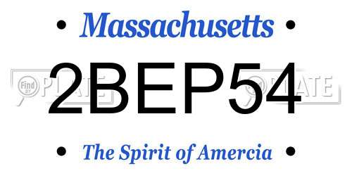 2BEP54 Massachusetts License Plate