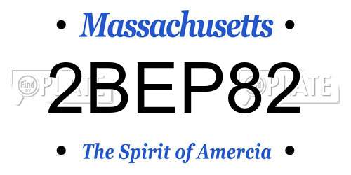 2BEP82 Massachusetts License Plate