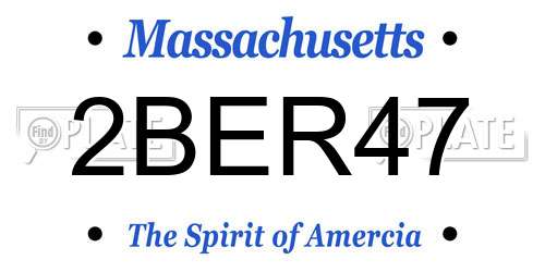 2BER47 Massachusetts License Plate